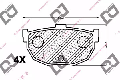 Комплект тормозных колодок DJ PARTS BP1485